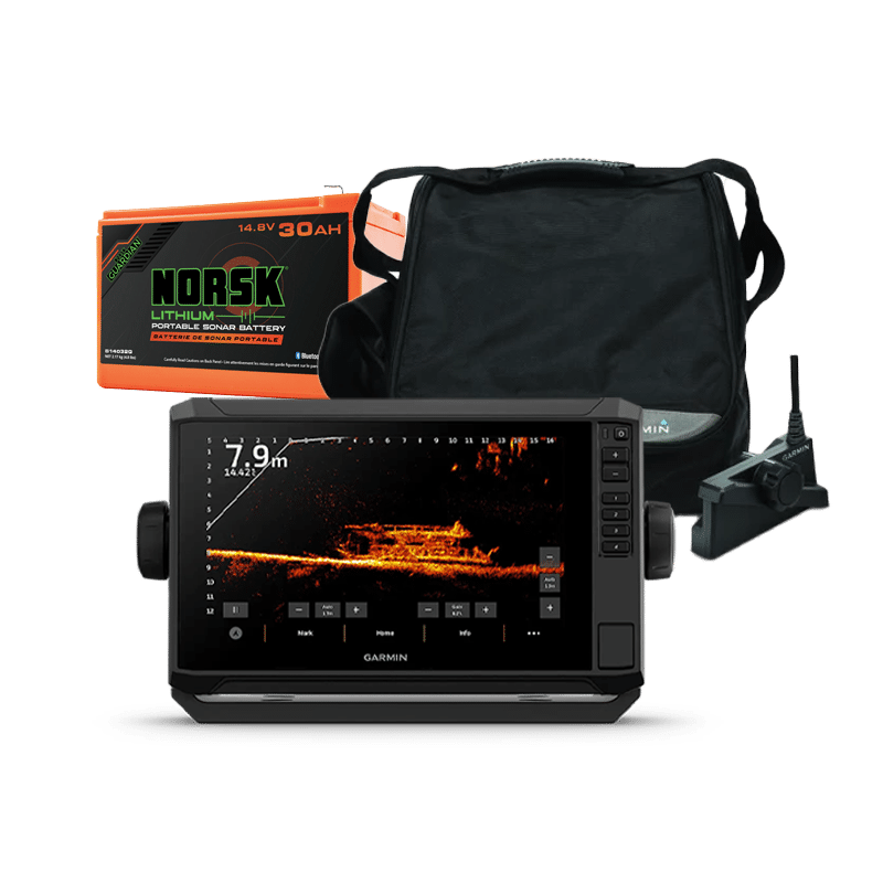 Garmin LiveScope Plus Ice Fishing Kit with ECHOMAP UHD2 95sv