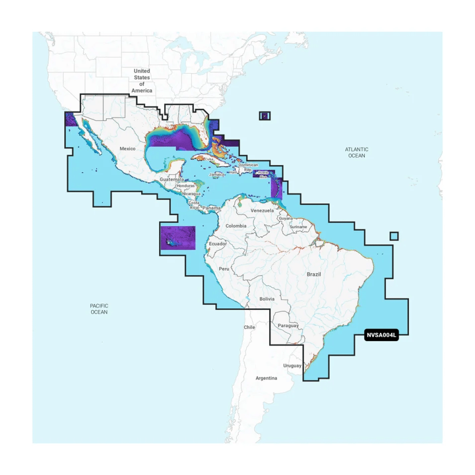 Garmin Navionics Vision+: NVSA004L - Mexico, Caribbean to Brazil